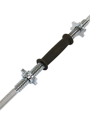 Гриф гантельний багатофункціональний sport lux "три хвата" сталевий хромований 60 см / 25 мм / 1 шт