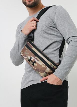 Мужская бананка камуфляжная, спортивная поясная сумка