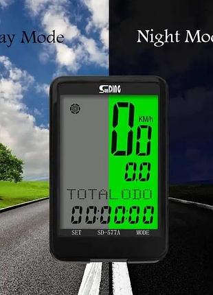 Бездротовий велокомп'ютер sunding sd-579c з кнопкою дистанційного керування на кермо, 27 функцій