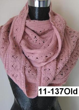 Теплий шарф хомут рожевий