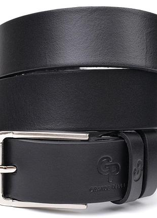 Класичний брючний ремінь для чоловіків із натуральної шкіри grande pelle 11676 чорний