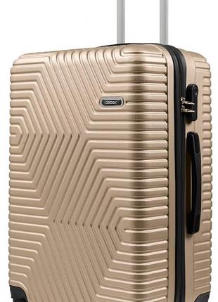Велика пластикова валіза на колесах 115l gd polo бежева