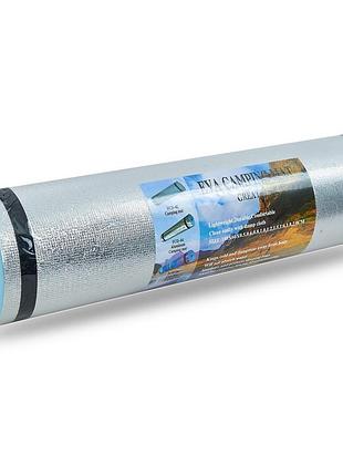 Каримат фoльгований record 180x60x0,8 см синій