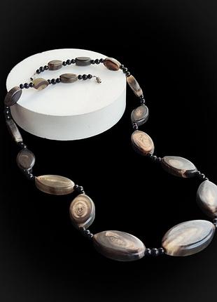 Вінтаж намисто. вінтажне кольє з рогу. натуральний ріг. вінтаж.