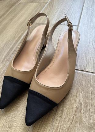 Туфлі-слінгбеки шкіряні