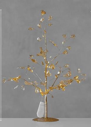 Декоративное дерево с подсветкой золотой хрусталь 37 см 119239-007