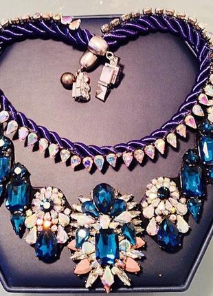 Шикарное синее колье с камнями шурук