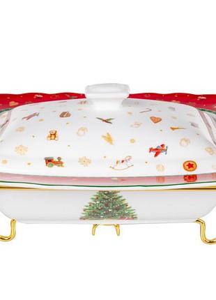 Блюдо мармит с крышкой lefard christmas delight 31х23х13 см 985-210 фарфор