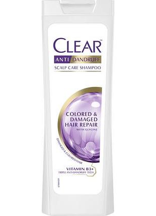 Шампунь clear против перхоти для женщин для поврежденных и окрашенных волос 400 мл