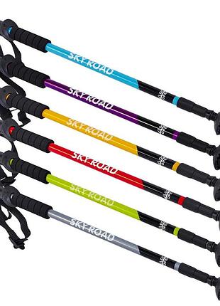 Палка трекінгова для скандинавської ходьби sky road sport trade ty-5526 65-135см кольори в асортименті