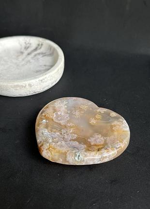Агат квітковий натуральний «серце» з квіткового агату.