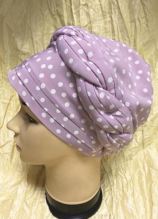 Летний тюрбан-бандана-шапка-косынка-чалма светло розовый