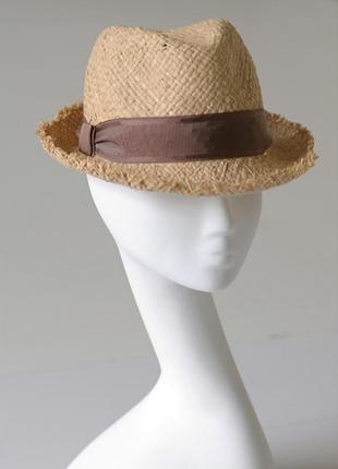 Шляпа мужского стиля из натуральной панамской соломки