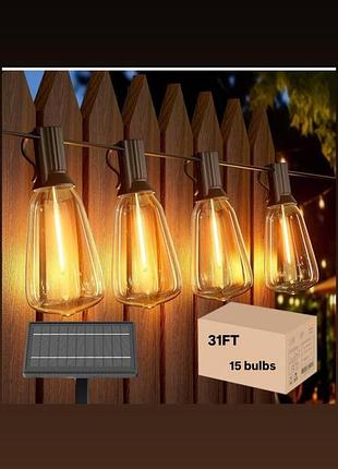 Вінтажна гірлянда 15ламп 10 метрів zuske, amazon, німеччина