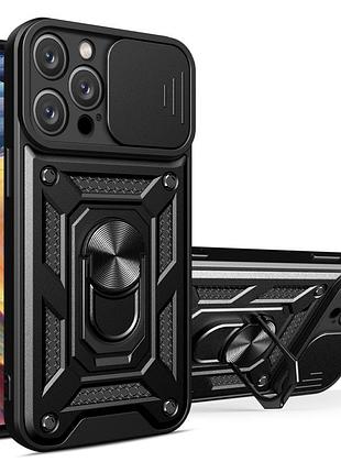 Ударостійкий чохол camshield serge ring для apple iphone 11 pro max (6.5") черный