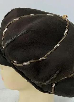 Женские зимние кепки из эко дубляжа тёмно коричневый