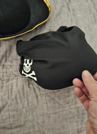 Чорна каркасна бандана, шапка для пірата