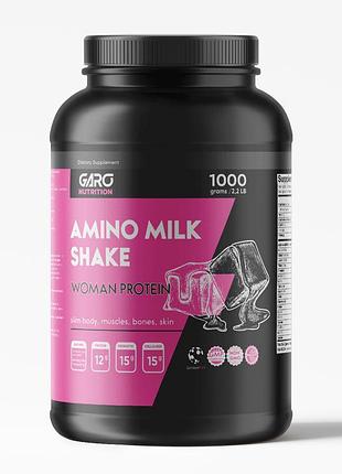 Білковий коктейль протеїн для зниження ваги для жінок amino milk shake 1 кг карамель