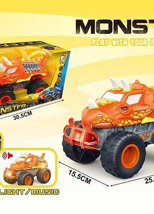 Машина монстр трак носоріг на радіокеруванні zj 238-67 звуки, музика, підсвічування, інерція, коро