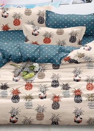 Постельное белье бязь ананас лайт двуспальный евро