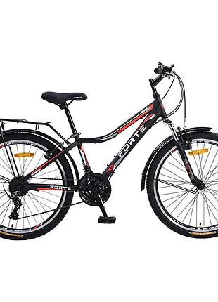 Велосипед forte stark сталь.рама 13", колеса 24", черно красный