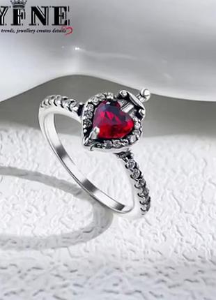 Срібляста каблучка з серцем та ножем, розмір 17, 18