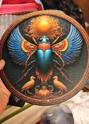 Круглый сувенир картина декор на стену металл жук скарабей оберег защита