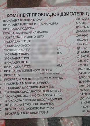 Р/к двигуна д 65 (23 наїм.) (полн. компл.) (пр-під україна) р/к-100065