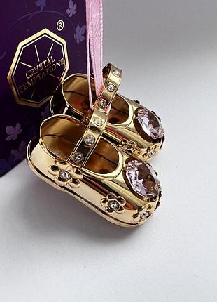 Фигурка с камнями swarovski башмачки для девочки 5,5 см 160572