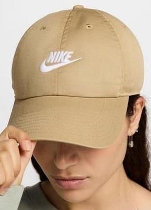 Кепка nike originals beige оригінальна кепка найк беж жіноча унісекс бейсболка кепка найк оригинал