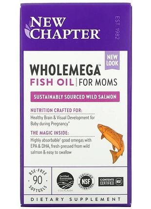 New chapter, wholemega, риб'ячий жир для здоров'я мам, 90 м'яких таблеток