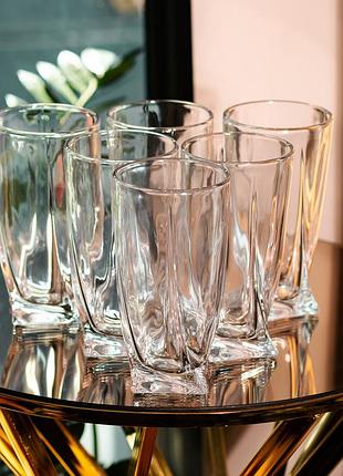 Набор высоких стаканов 6 штук по 400 мл для лимонадов, воды, сока коктейлей. ve-33