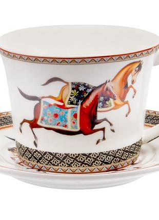 Набор чайный 2 предмета кони 220 мл 1924-875 фарфор