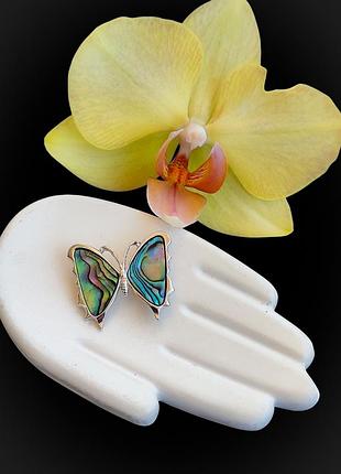 Брошка з перламутру халіотіс. перламутр халіотіс "метелик". німеччина.