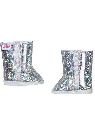 Обувь для куклы baby born - cеребристые сапожки