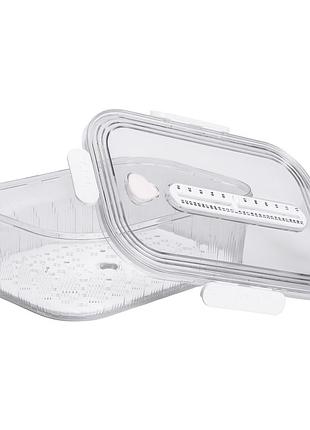 Контейнер для еды пластиковый 32.5х22.5х11 см пищевой контейнер с индикатором даты 4.2 л белый hp-27-2