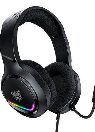Наушники onikuma wired headphone with rgb colorful lighting surround sound over-ear x31 |usb+3.5mm, rgb|