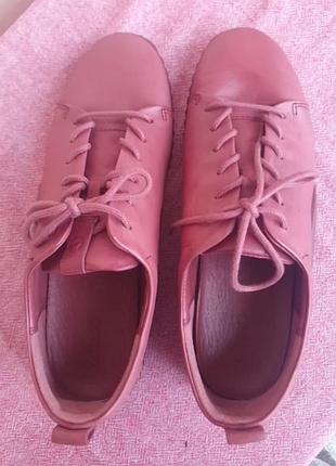 Туфли женские ecco кожаные, 41(27), темно- розовые