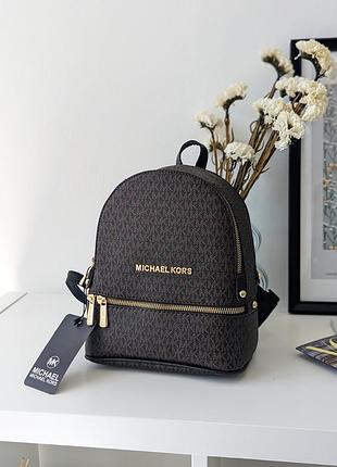 Рюкзак michael kr коричневый с черными ручками мини майкл корс рюкзак женский yousf