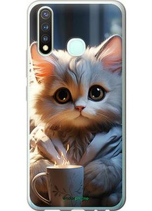 Чохол на vivo y19 білий кіт "5646u-630-7673"