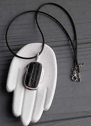 Шерл підвісок кулон натуральний шерл чорний турмалін. підвіс з шерлу. індія!