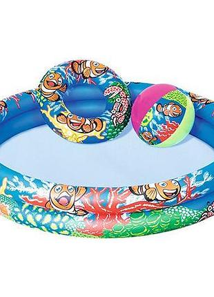 Бассейн подводный мир, bestway+мяч и круг