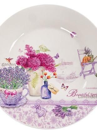 Набор тарелок из 4 штук лаванда 25 см 858-0047 фарфор