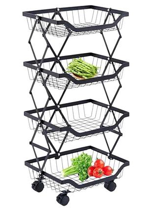 Этажерка на колесах modern home 4 яруса 36 х 29 х 70 см (r93352)