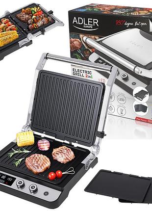 Електричний контактний (притискний) гриль adler ad 3059 2в1 (led, 3000 вт, польща)