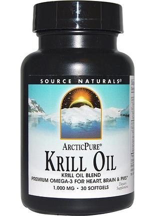 Source naturals, arcticpure, масло криля, 1000 мг, 30 капсул