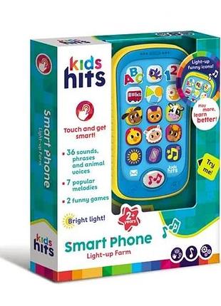 Іграшка smart phone kids hits музичний розвиваючий телефон "яскрава ферма" (kh03/003)