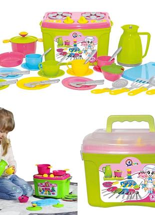 Игрушка кухонный набор 37пр. посудки в пластиковом кейсе