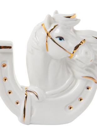 Статуэтка lefard лошадка подкова 9 см 1149-504 фарфор