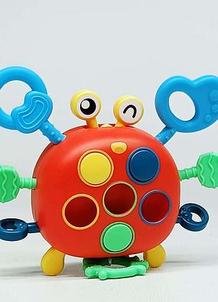Знижка!!! брязкальце hlx205a краб — гризунок, тріскачка, логічна гра, заводна іграшка від 18 місяців